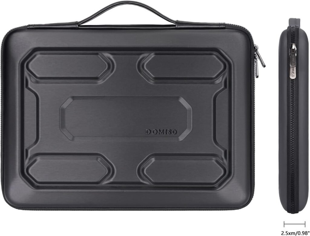 DOMISO 17 inch Laptop Sleeve with Handle Shockproof Computer Bag Waterproof EVA Protective Carrying Case for 17.3 MSI GS73VR Stealth Pro/HP Envy 17/LG Gram 17/ROG Strix GL702VS, Black