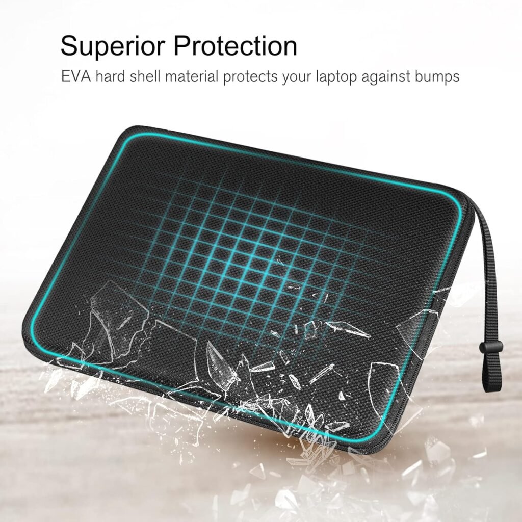 FINPAC Hard Laptop Sleeve Case for 14-inch MacBook Pro M3/M2/M1 Pro/Max A2918 A2992 A2779 A2442 2023-2021, 13-inch MacBook Air/Pro, Waterproof Case for Dell XPS 13, Surface Laptop, HP, Acer, Black