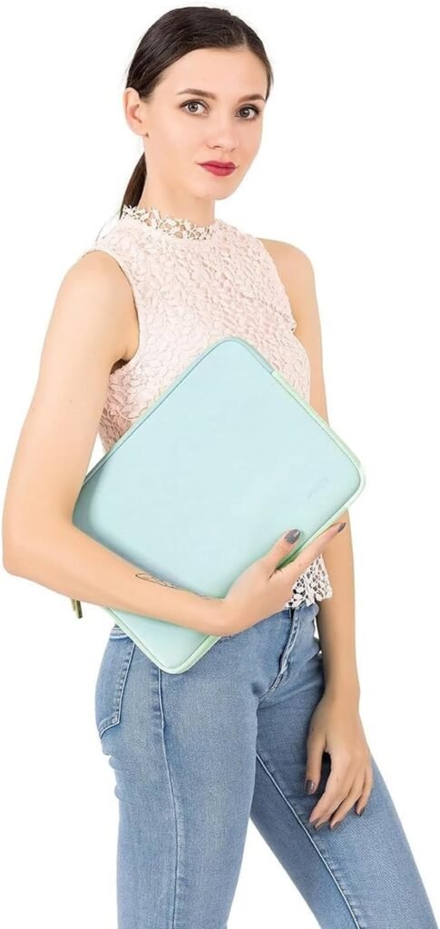 MOSISO Laptop Sleeve Compatible with MacBook Air/Pro, 13-13.3 inch Notebook, Compatible with MacBook Pro 14 inch M3 M2 M1 Chip Pro Max 2023-2021, Neoprene Bag with Small Case, Baby Pink