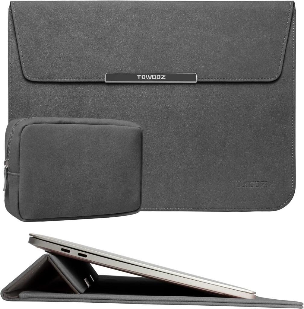 TOWOOZ MacBook Air M2 Sleeve Waterproof Thin Laptop Sleeve Case Compatible with 2022 M2 Chip MacBook Air 13.6 Inch A2681 / MacBook Air 13-13.6 Inch/MacBook Pro 13-14 Inch, with Accessory Pouch