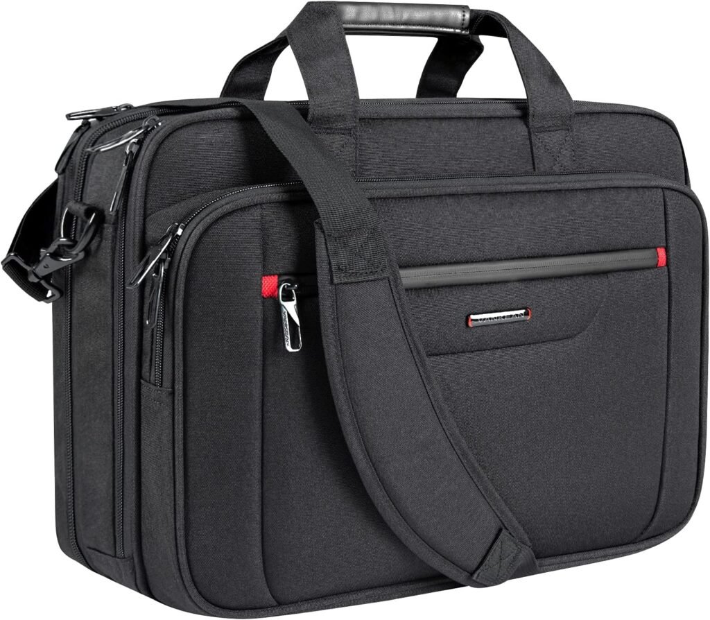 VANKEAN Laptop Briefcase Premium Laptop Case Fits 17.3 Inch Laptop Shoulder Bag Water-Repellent Messenger Bag for Men/Women Travel/Business/Black