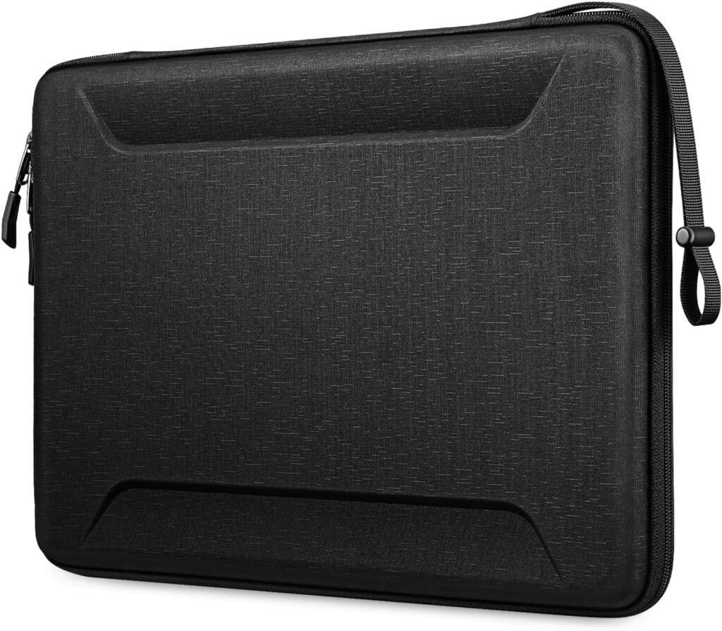 Fintie Laptop Sleeve Case for MacBook Pro 16, MacBook Air 15, MacBook Pro 15, 15 Surface Laptop - Shockproof EVA Carrying Bag for Up to 15.6 HP Lenovo Dell ASUS Acer Samsung Slim Laptop, Black
