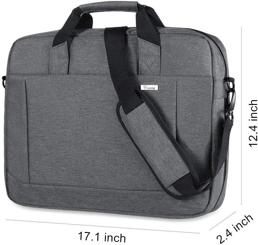 Voova 17 17.3 Inch Laptop Bag Briefcase, Expandable Multi-function Shoulder Messenger Bag, Waterproof Computer Carrying Case with Organizer Pocket for Men Women, Business Travel College School