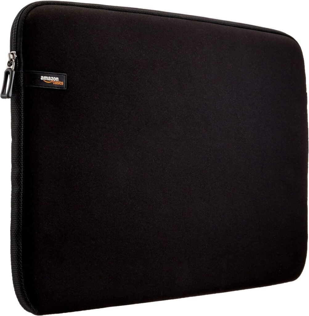 Amazon Basics 17.3-Inch Laptop Sleeve, Protective Case with Zipper - Black