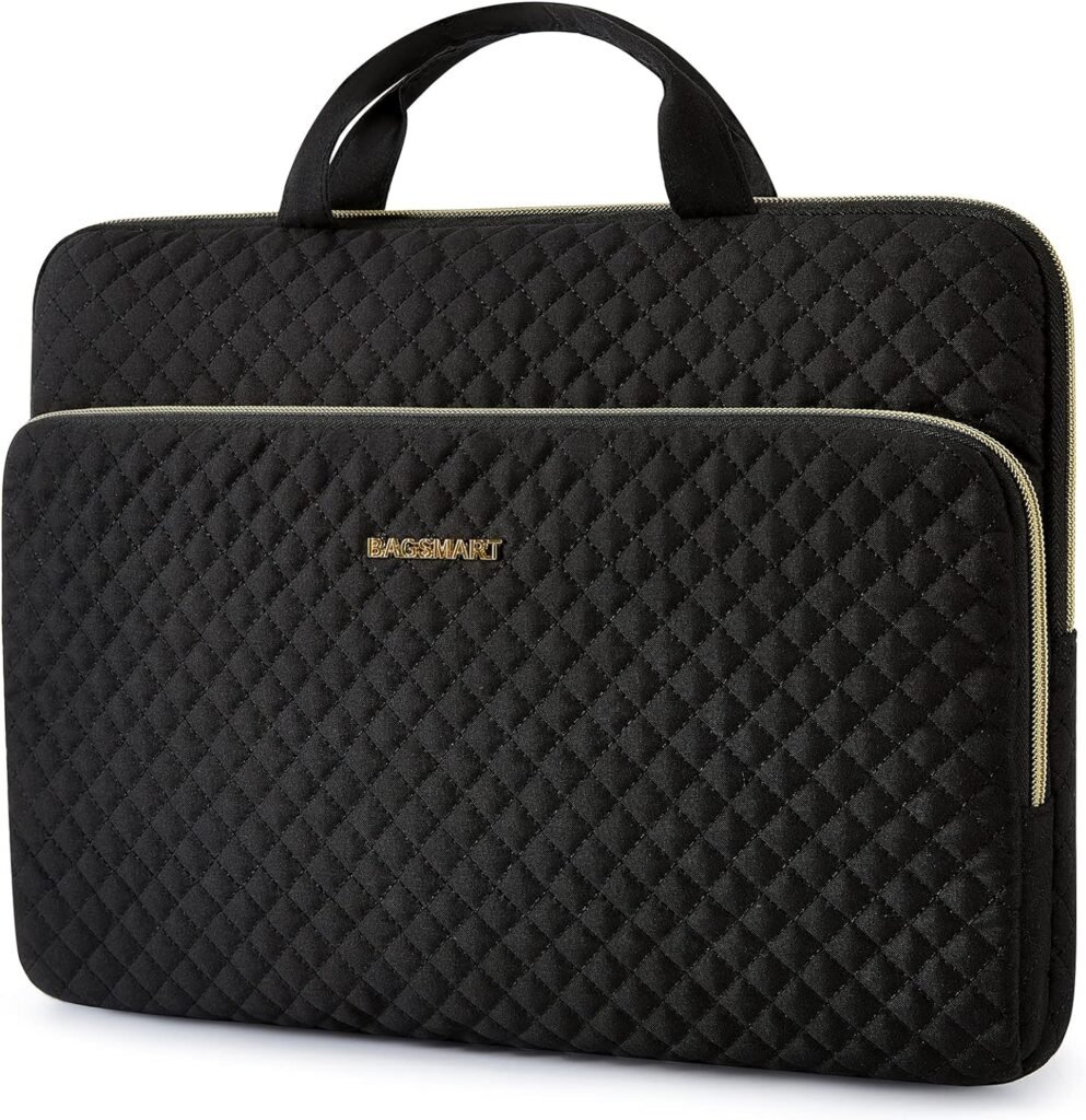 BAGSMART 13-Inch Laptop Sleeve, Black, Polyester