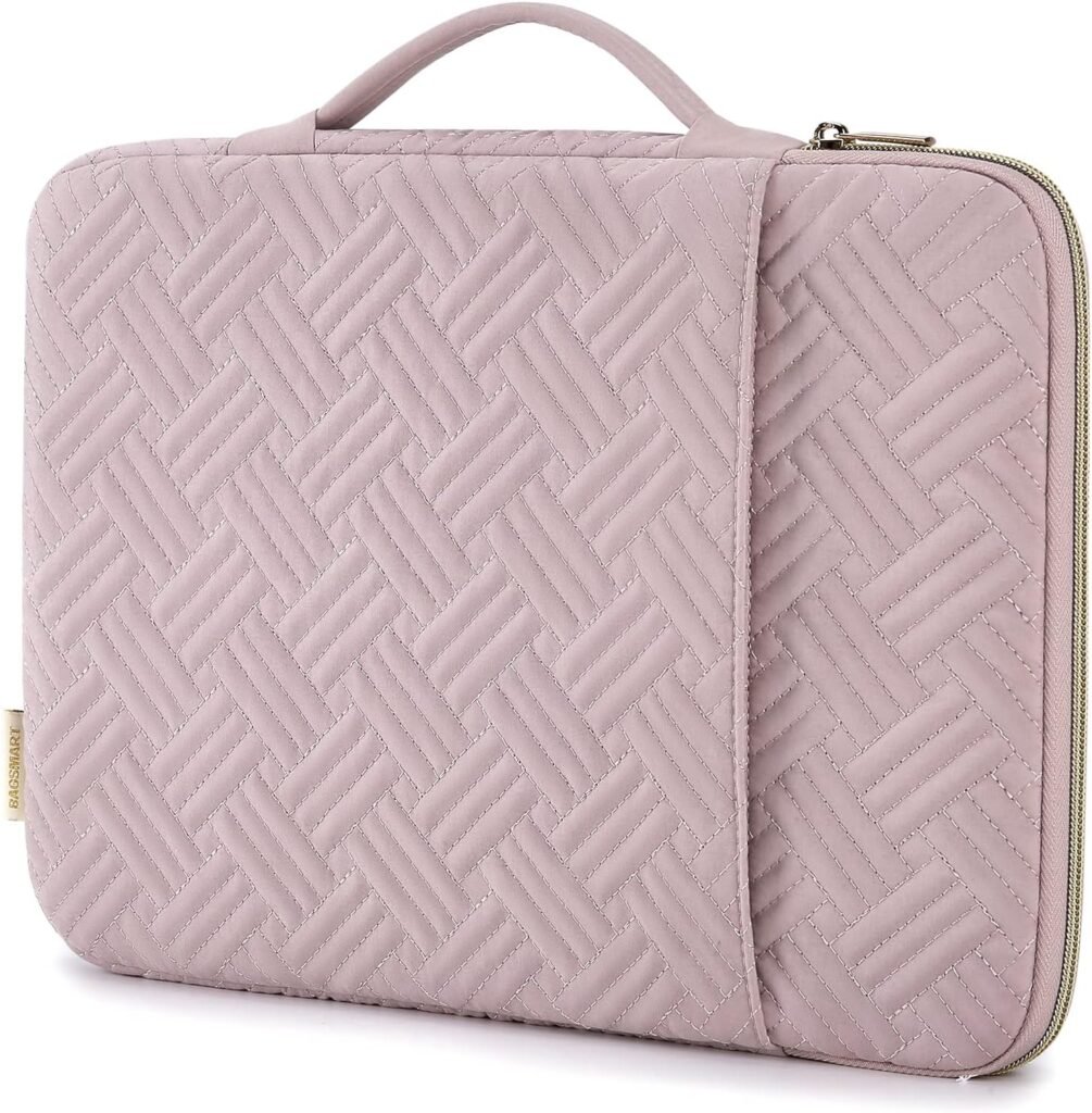 BAGSMART Laptop Case, 13.3 inch Laptop Carrying Sleeve Case, Laptop Cover Compatible with 14 Inch MacBook Pro, Compatible with 13-13.3 inch HP, Dell, Lenovo, Asus Notebook,Pink