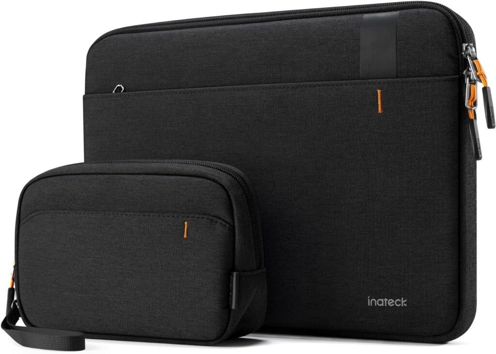 Inateck 13 inch Shockproof Laptop Bag for 13-inch MacBook Air M2/A2681 M1/A2337 2022-2018, MacBook Pro M2/A2686 M1/A2338 2022-2016, Water-Resistant 360° Protective Laptop Case with Accessory Bag