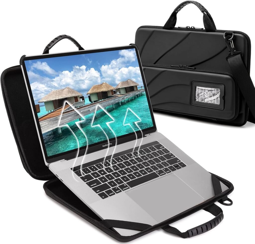 Laptop Case for 14.1-15.6 Inch Chromebook: Always on Protective Laptop Bag for MacBook Microsoft Surface HP Lenovo Dell with Magnetic Trifold Stand Work-in Notebook Heat Dissipation Shockproof