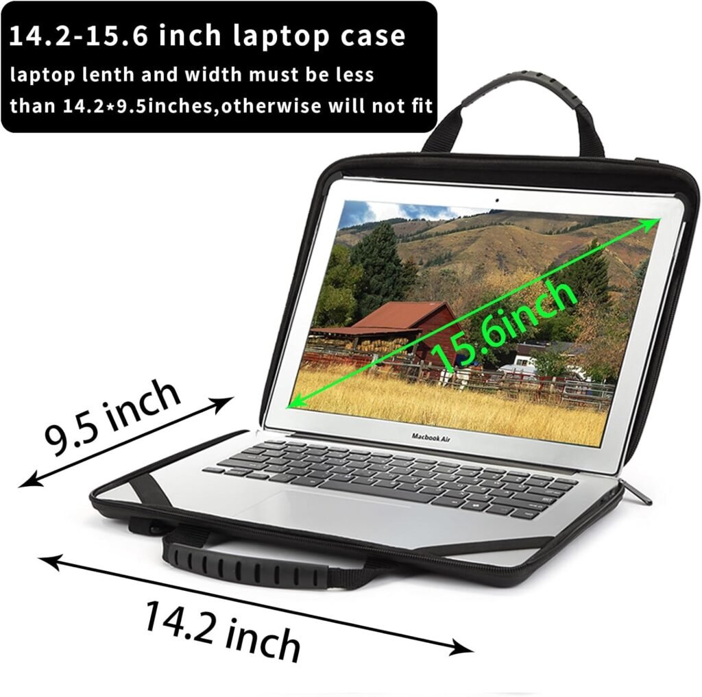 Laptop Case for 14.1-15.6 Inch Chromebook: Always on Protective Laptop Bag for MacBook Microsoft Surface HP Lenovo Dell with Magnetic Trifold Stand Work-in Notebook Heat Dissipation Shockproof