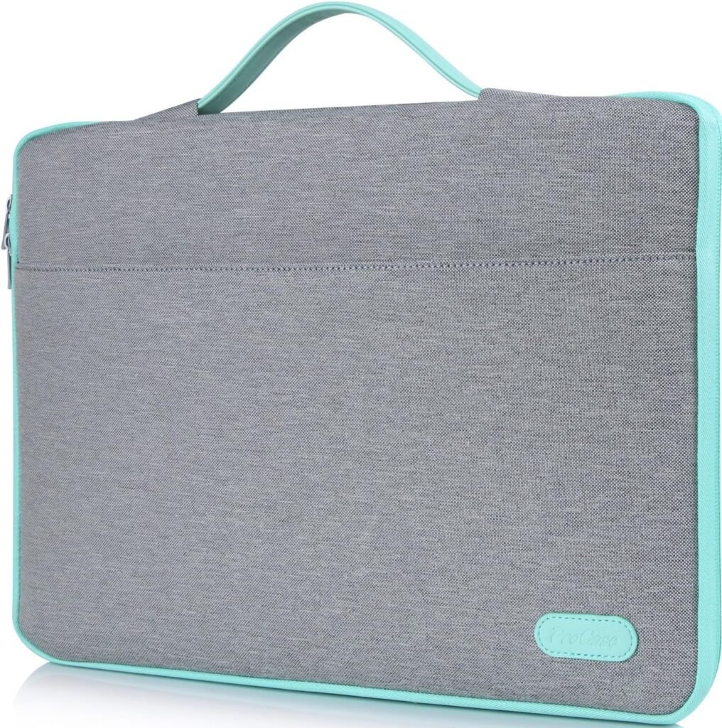 ProCase Laptop Sleeve Case, 15 15.6 inch Laptop Bag Water Resistance Durable Computer Carrying Case Cover, Compatible with HP Dell MacBook Lenovo Chromebook -Light Grey
