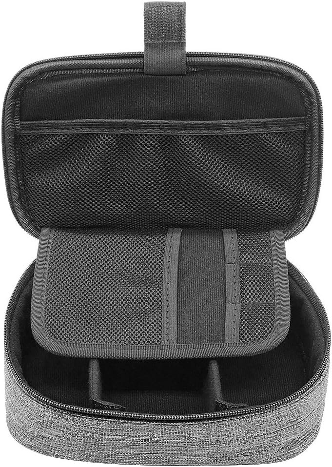 sisma Travel Cords Organizer Universal Small Electronic Accessories Carrying Bag for Cables Adapter USB Sticks Leads Memory Cards, Grey 1680D-Fabrics SCB17092B