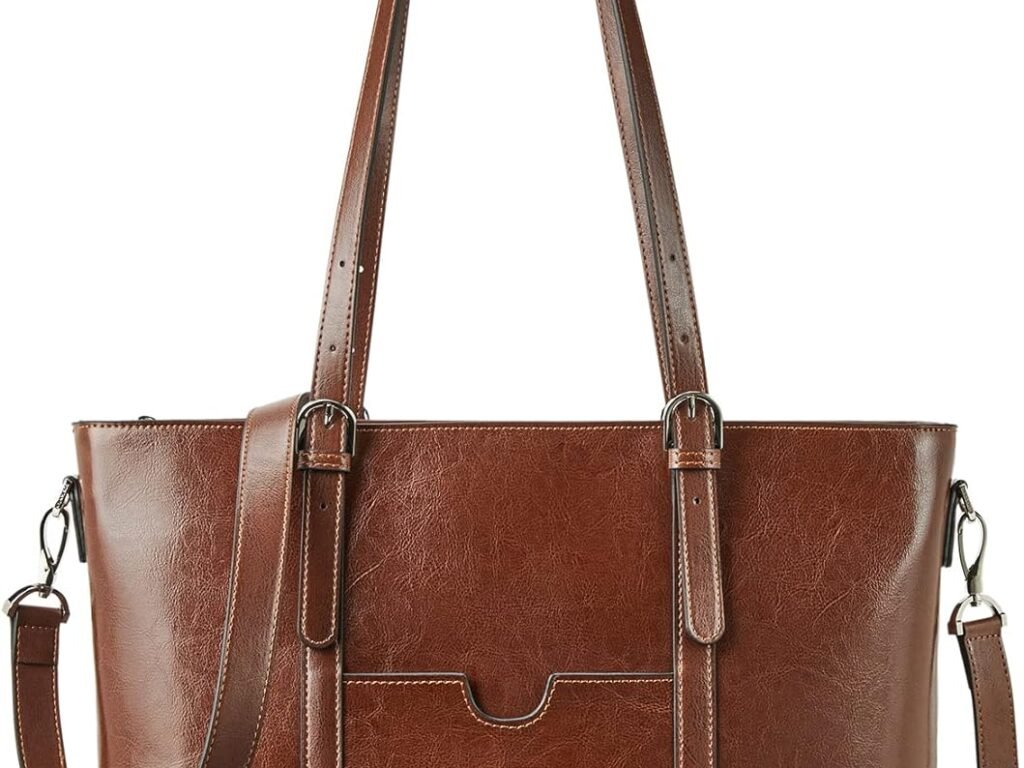 BOSTANTEN Womens Leather Laptop Tote Review