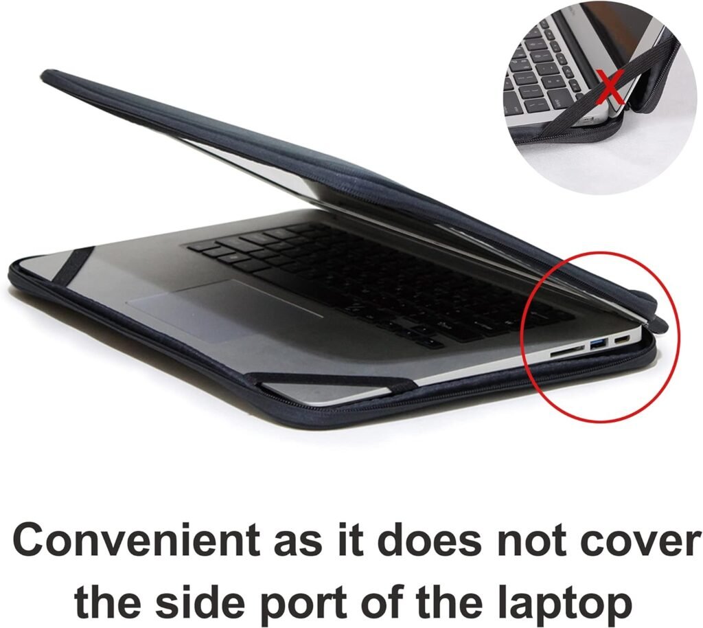 15.6 Inch Foldable Laptop Sleeve Slim Case Lightweight Bag Notebook Computer Carrying Flip Cover (Black)