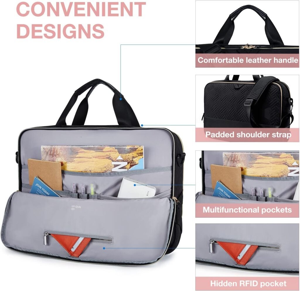 BAGSMART Laptop Bag for Women, 15.6 Inch Laptop Case Computer Bag Briefcase for Ladies