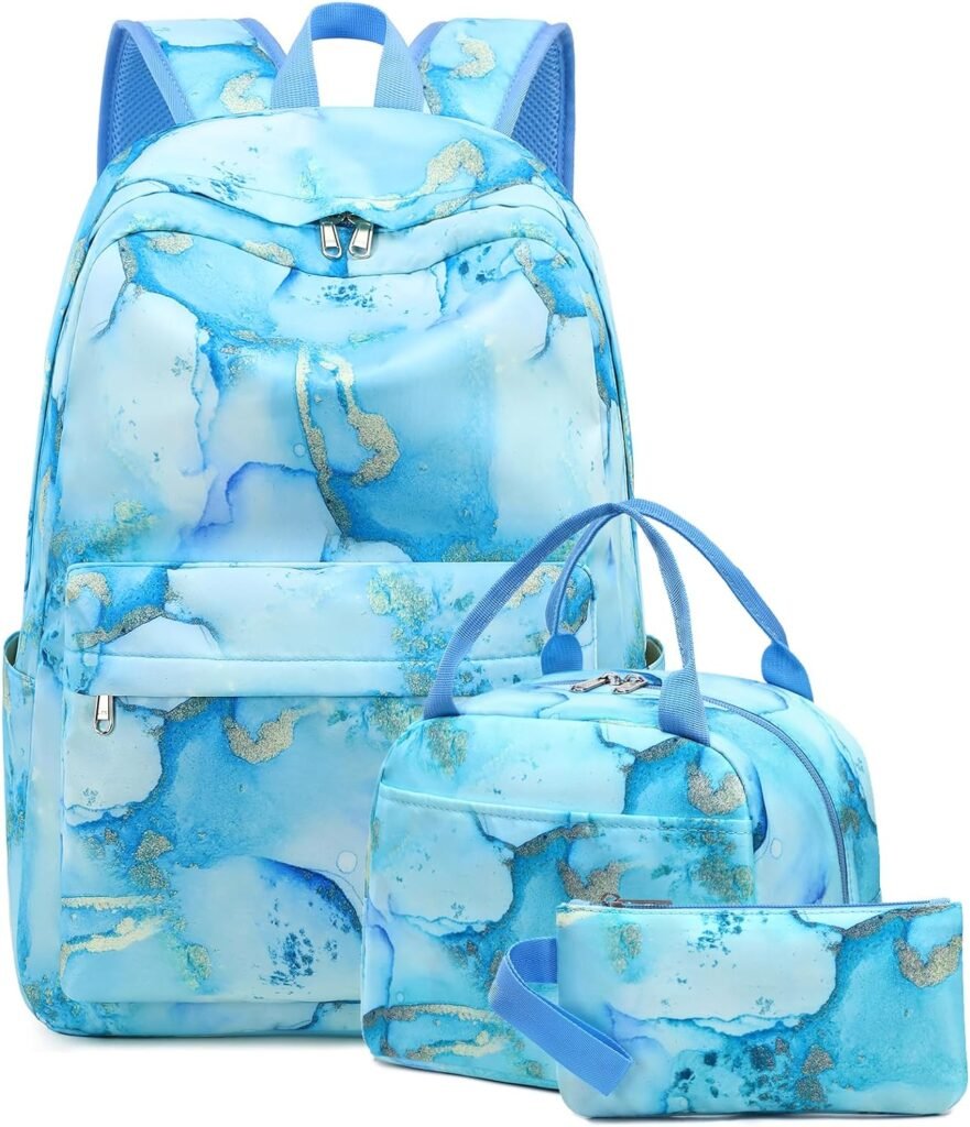 Bluboon Teen Girls School Backpack Kids Bookbag Set with Lunch Box Pencil Case Travel Laptop Backpack Casual Daypacks