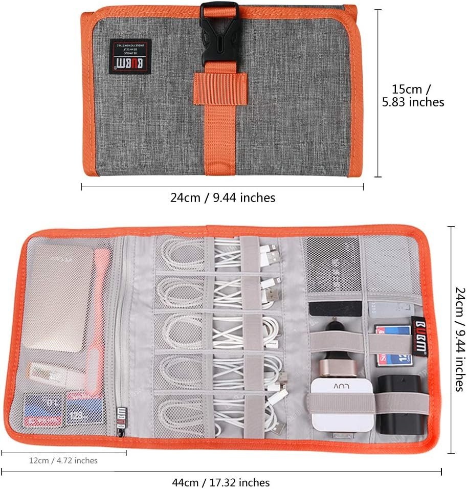 Electronic Organizer, BUBM Travel Cable Bag/USB Drive Shuttle Case/Electronics Accessory Organizer for Home Office, coffee