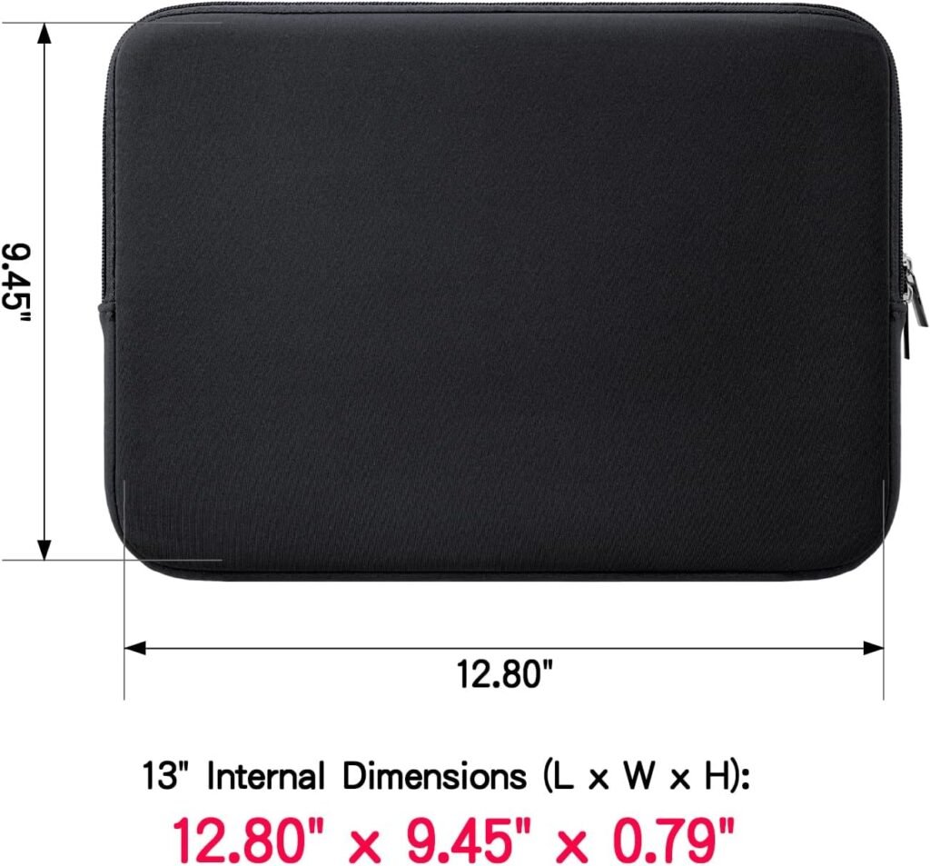 RAINYEAR Laptop Sleeve Case Compatible with 13.3 Inch Notebook Computer Tablet Chromebook 2021 2022 New 14 MacBook Pro M1 A2442 Soft Cover Protective Case Zipper Carrying Bag (Black)