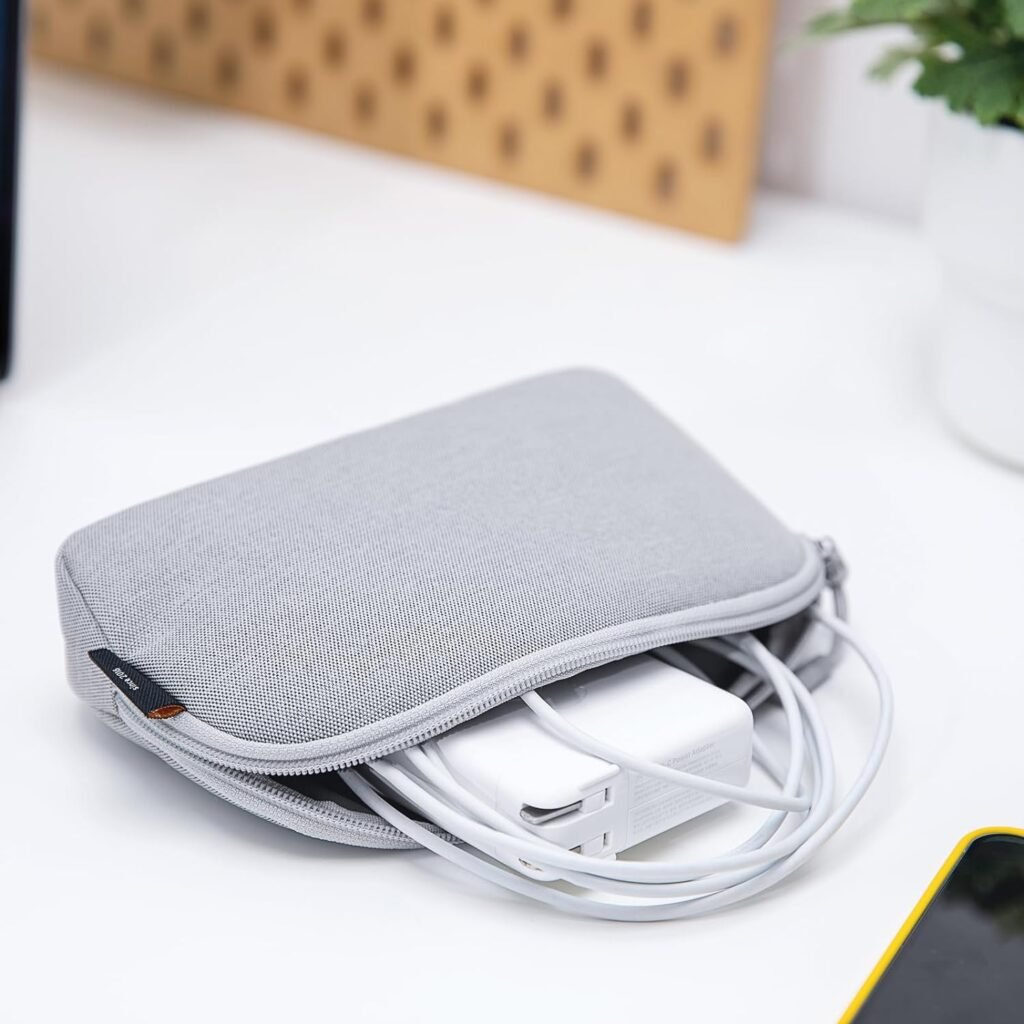tomtoc Recycled Portable Storage Pouch Bag Case Accessories Organizer Compatible with MacBook Laptop Charger, Mouse, Cables, Hub, Power Adapter, Power Bank, Toiletries, Cosmetics, Personal Items