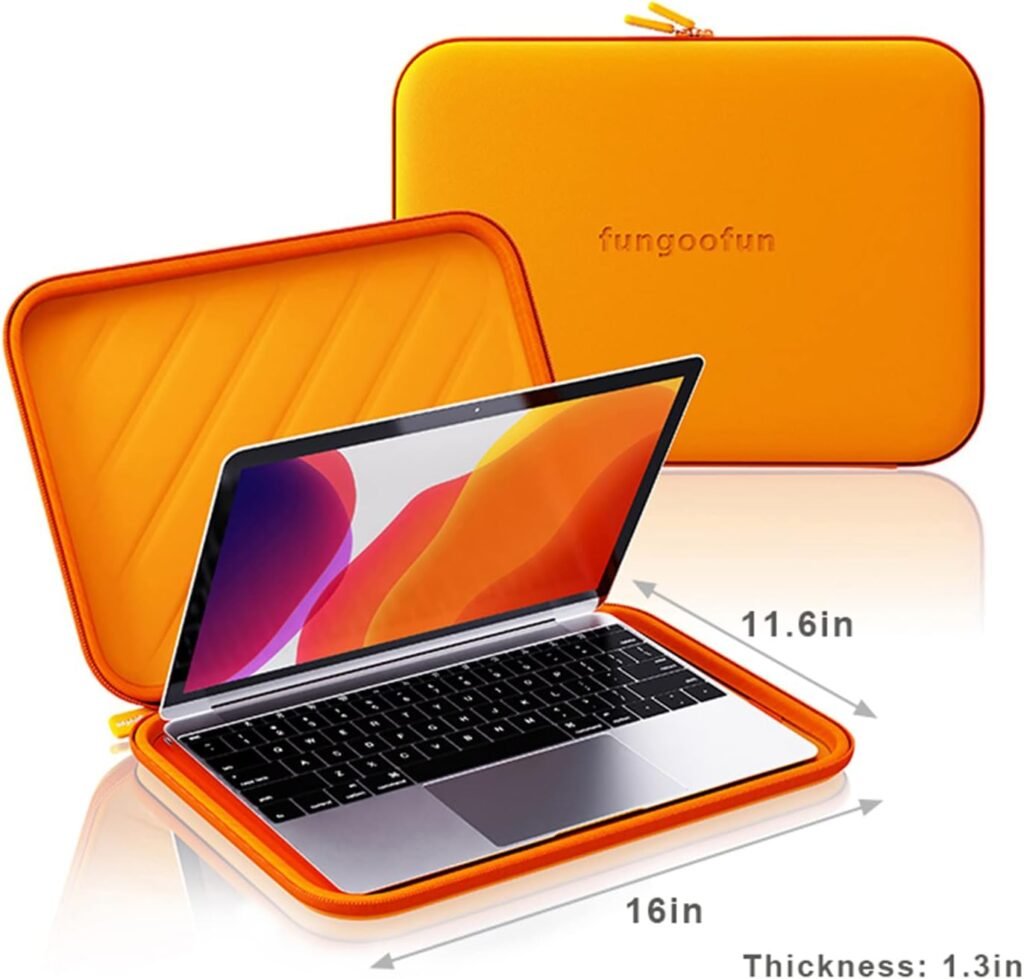 15 inch Laptop Sleeve Bag for MacBook Air/Pro 15.6inch Notebook Sleeve 16inch 360°Protective Laptop Case Waterproof Shockproof Laptop Cover for HP Dell Asus Lenovo Briefcase Orange
