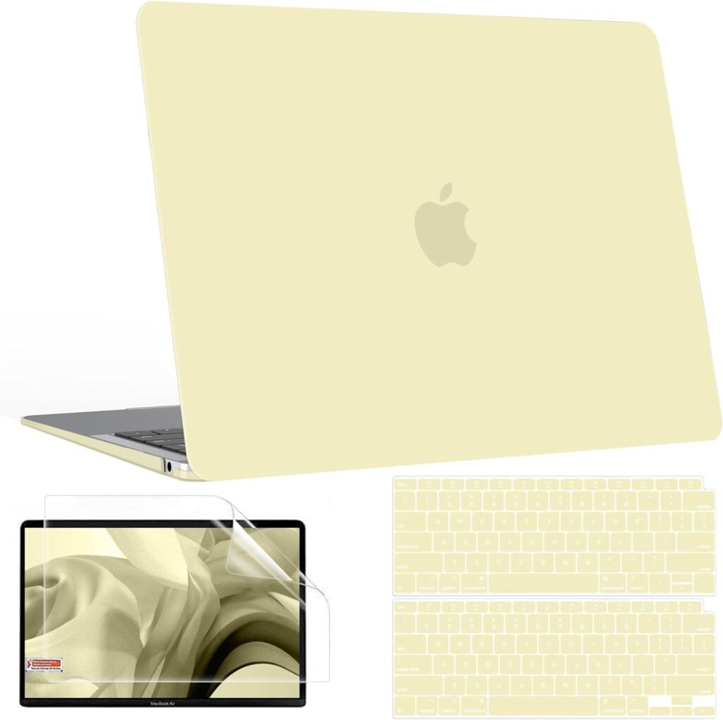 B BELK Compatible with MacBook Air 13 inch Case 2021-2018 Release A2337 M1 A2179 A1932, Clear MacBook Air Case + 2 Keyboard Covers + Screen Protector