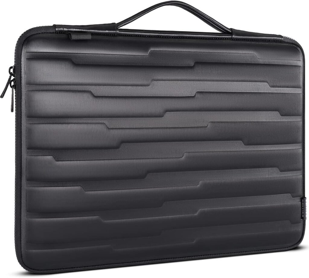 DOMISO 15.6 Inch Laptop Sleeve Shouder Bag Shock Resistant Protective Case Handbag for 15.6 Lenovo IdeaPad 520 / Dell Inspiron 15 3000 3573 / HP/SAMSUNG/Acer Computer, Black