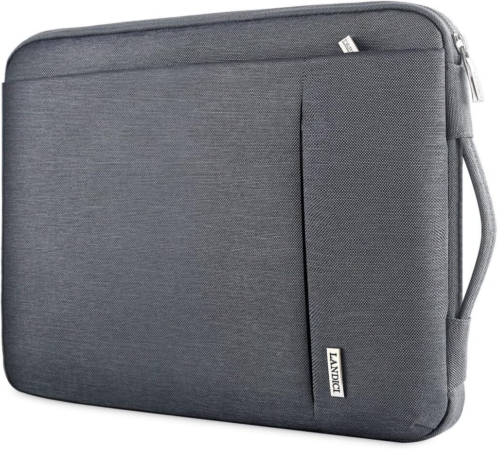 LANDICI 360° Protective Laptop Sleeve 13-14 Inch, Computer Bag Carrying Case for MacBook Air 13 M1/2022 M2, MacBook Pro 13/14 2021, Chromebook 14, Slim, Shockproof, Waterproof, Grey