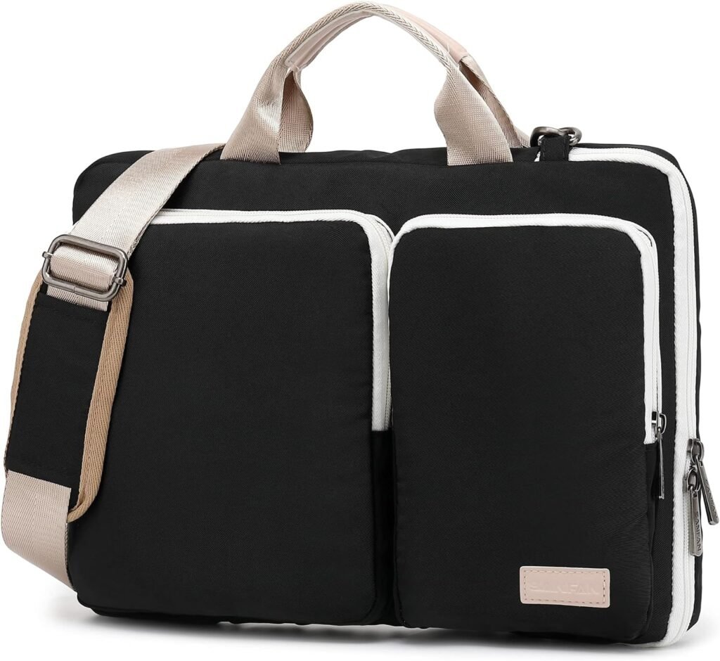 SANFAN 360° Protective Laptop Shoulder Bag Sleeve Case For MacBook Pro 14 inch and 14 inch Laptop (Black)