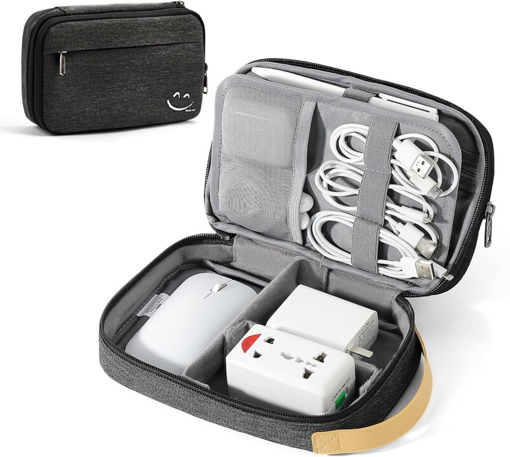 Travelkin Travel Electronic Cord Organizer Travel Case, Travel Cable Organizer Bag For Charger, Phone, Sd Card, Sim Card, Earphone, Usb Drives(Grey)