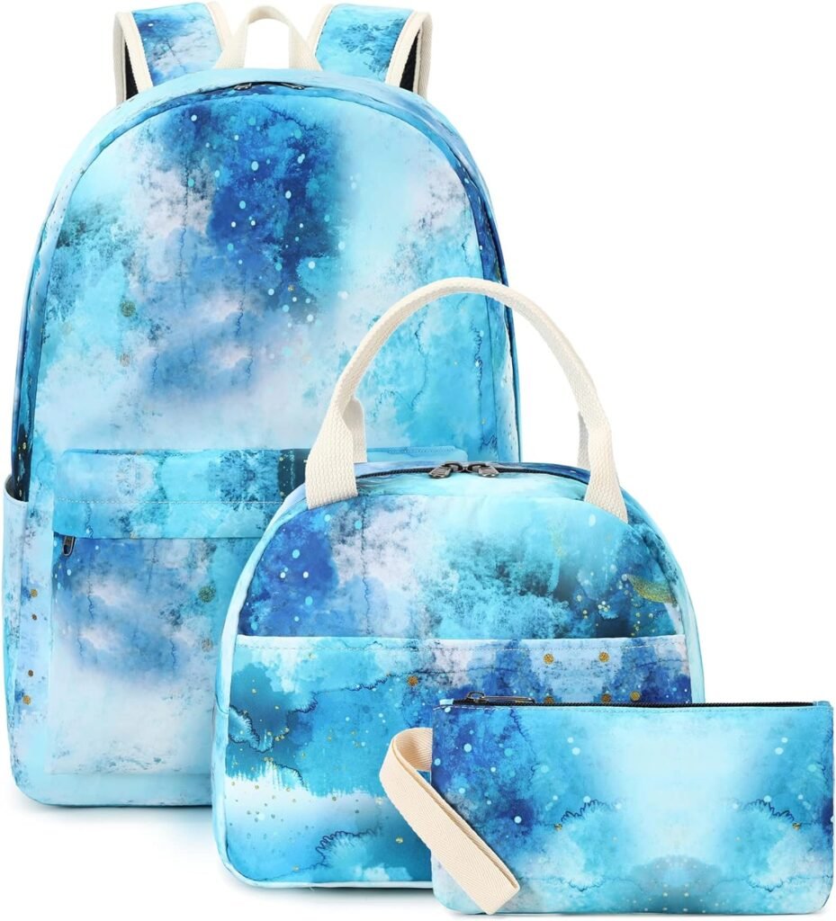 Bluboon Teen Girls School Backpack Kids Bookbag Set with Lunch Box Pencil Case Travel Laptop Backpack Casual Daypacks