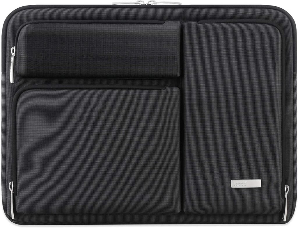 Lacdo 360° Protective Laptop Sleeve Case for 15.6 Inch Acer Aspire 5, E 15, Predator Helios 300, Flagship/ASUS VivoBook 15 / Dell Inspiron 15 / Lenovo Ideapad 330 / Pavilion 15, Computer Bag, Black