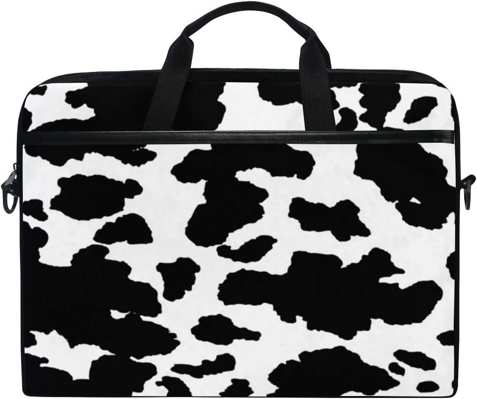 Laptop Bag Case Geometrical Animal Skin Cow Print Computer Protector Bag Travel Totes Briefcase with Shoulder Strap for Women Men Girl Boys