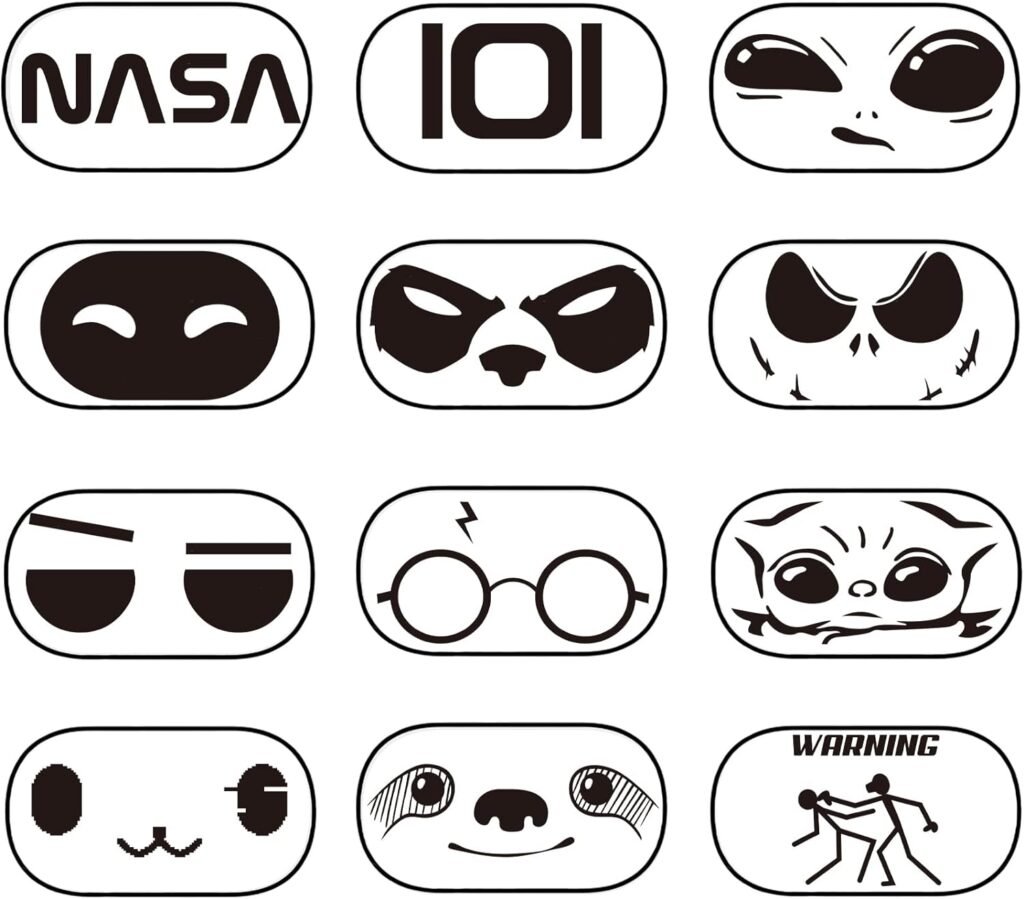 VR Stickers 12 Pcs, Headset Sticker, Kids Stickers, Baymax for Oculus Quest 2, Decals Sticker Skin MetaQuest Headset, PC Gaming Virtual Reality Protective Accessory 2, Black
