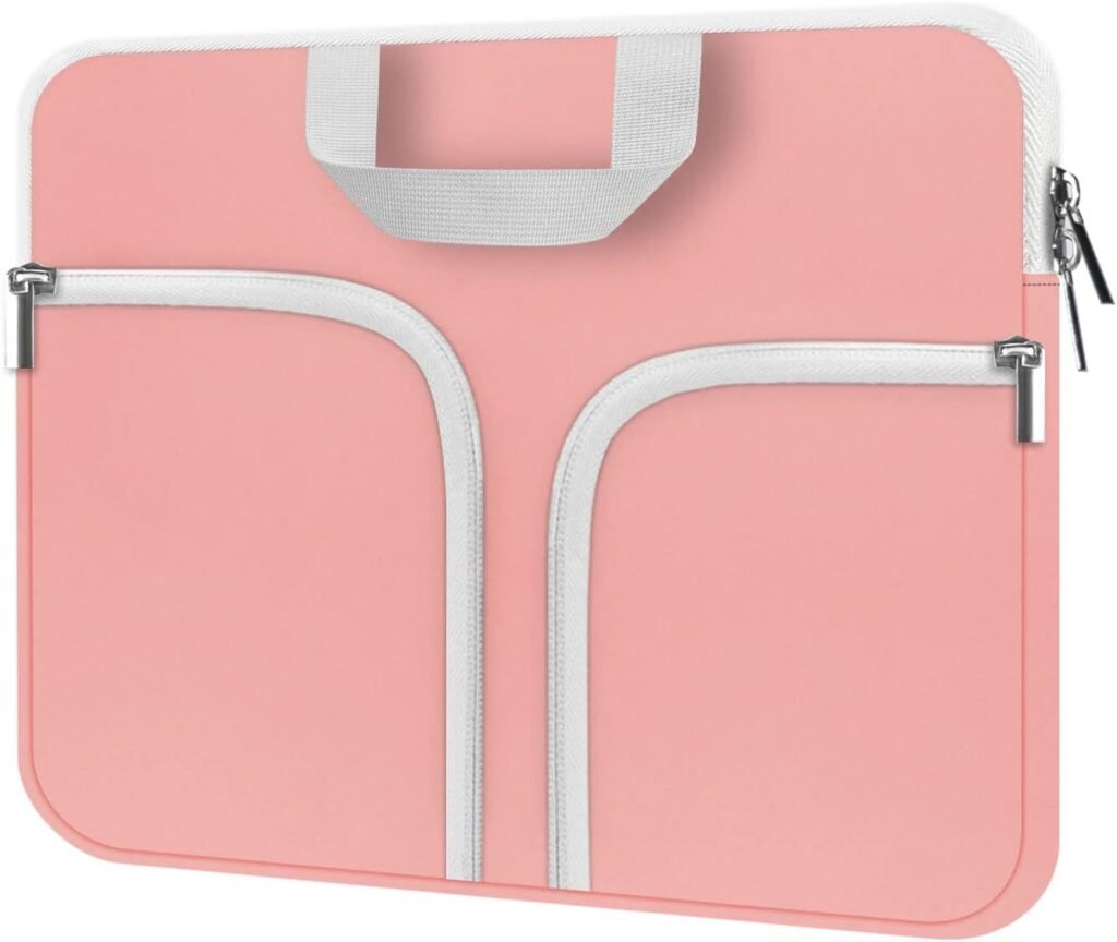 HESTECH Chromebook Case,11.6-12.3 Laptop Sleeve Neoprene Computer HandBag Protective Cover for Acer R11/Spin 311/HP Stream/Samsung/Surface X/7/6/5/4/Go 12.4/13 inch MacBook Air/Pro M2 M1,Rose Quartz